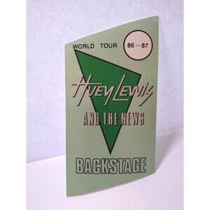 Huey Lewis And The News 1986 Backstage Pass Original Pop Rock Tour 1986-1987
